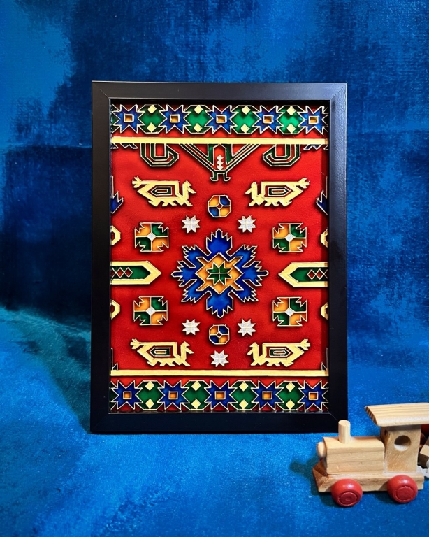 Pirəbədil ornamentli vitraj panel