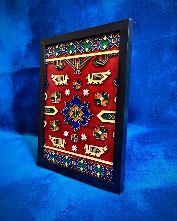 Pirəbədil ornamentli vitraj panel